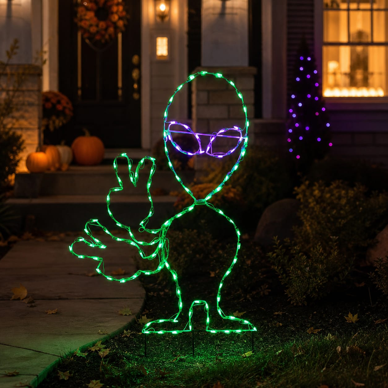 48" Halloween LED Alien Waving