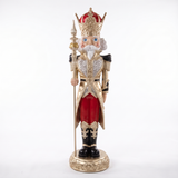 5 FT Red, Gold & Black Nutcracker With Staff