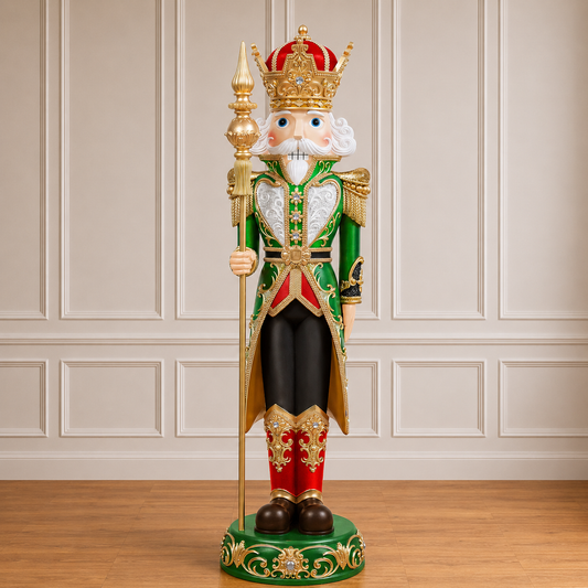 5 FT Red & Green King Nutcracker With Staff