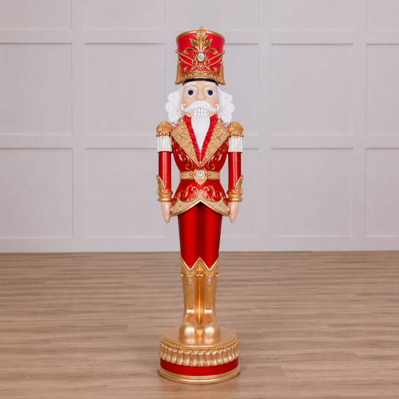 6 FT Metallic Red & Gold Nutcracker