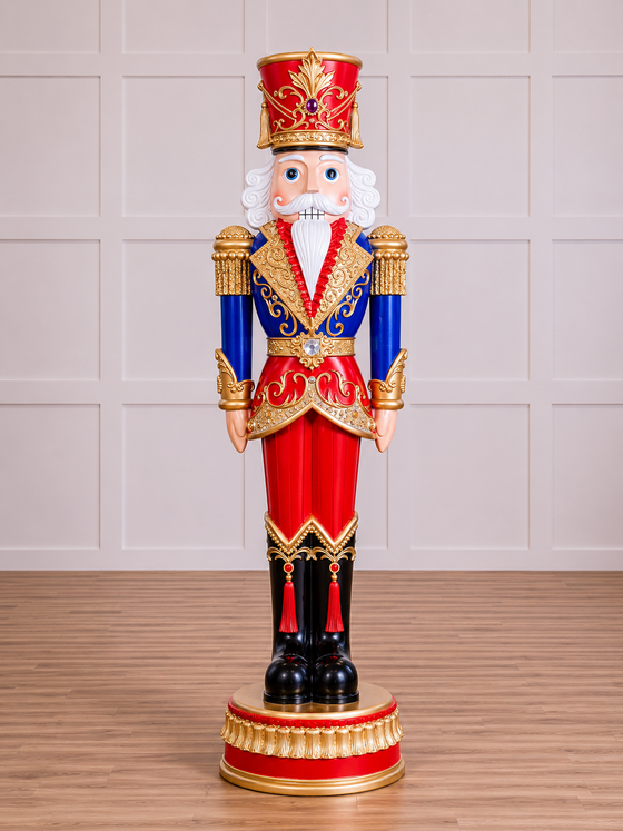 6 FT Red, Blue & Gold Nutcracker
