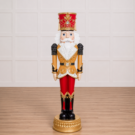 6 FT Red, Gold & Black Nutcracker