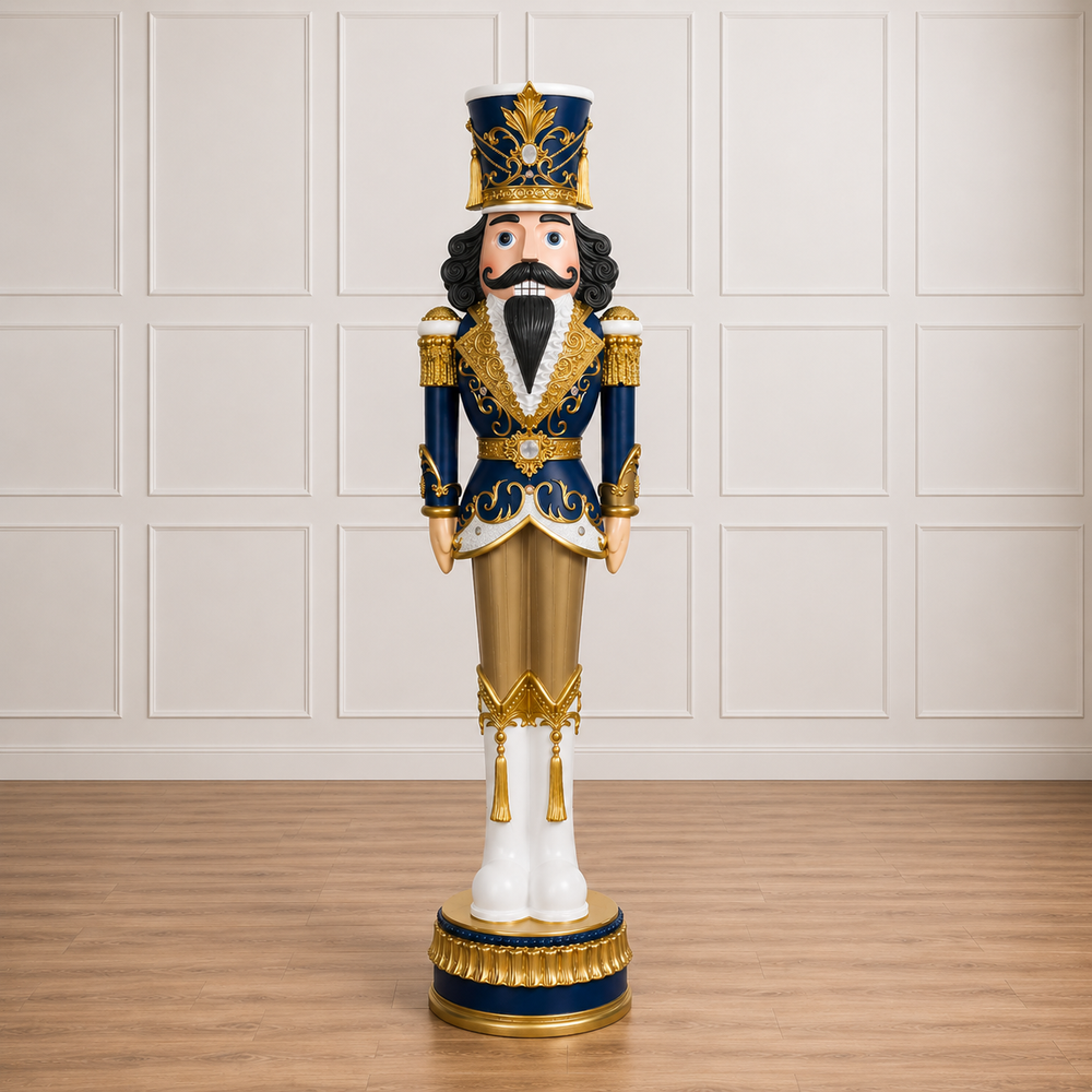 6 FT Blue & Gold Nutcracker