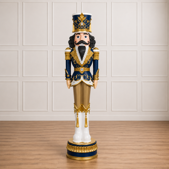 6 FT Blue & Gold Nutcracker