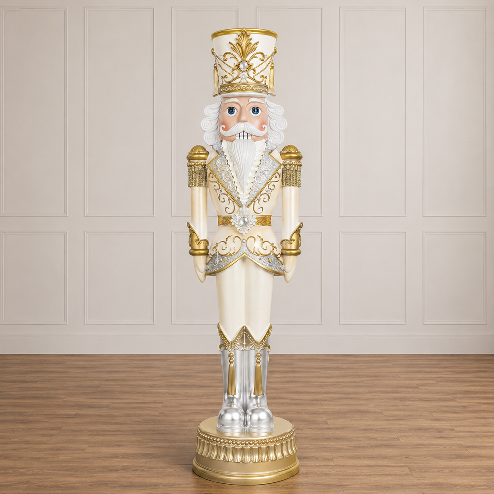 6 FT Gray & Gold Nutcracker