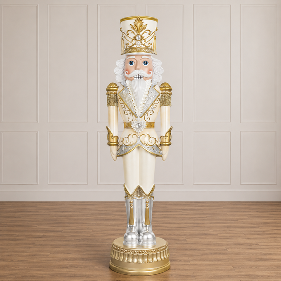 6 FT Gray & Gold Nutcracker