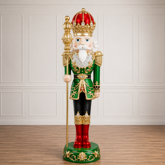 6 FT Red, Green & Gold Nutcracker