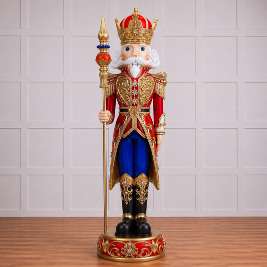 8 FT Red, Blue & Gold Nutcracker