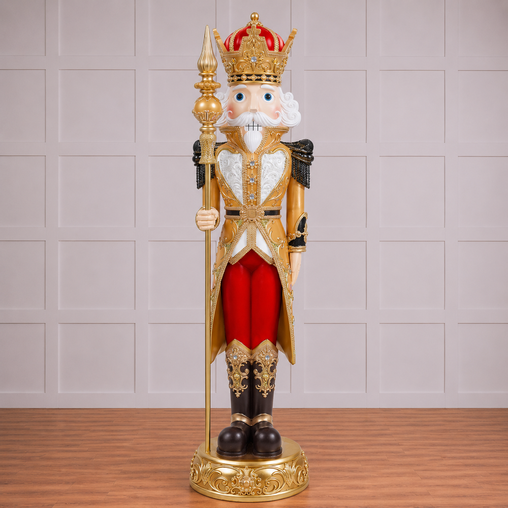 8 FT Red, Gold & Black Nutcracker