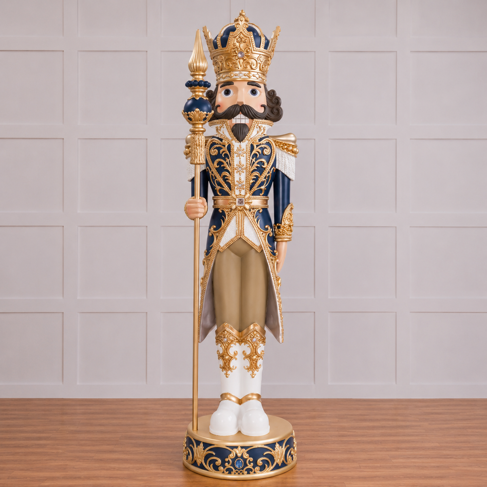 8 FT Blue & Gold Nutcracker