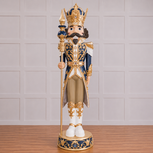 8 FT Blue & Gold Nutcracker