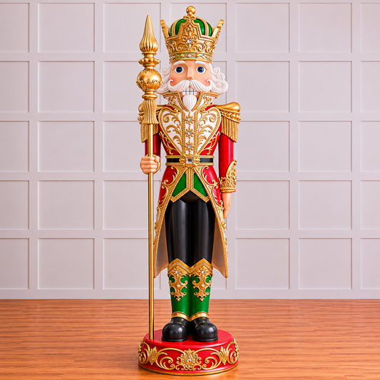 8 FT Red, Green & Gold Nutcracker