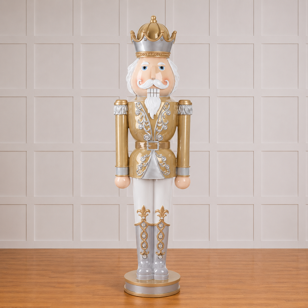 3 FT Gold & Silver King Nutcracker