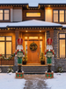 3 FT LED Red & Green Nutcracker On Drum With Holly Wreath