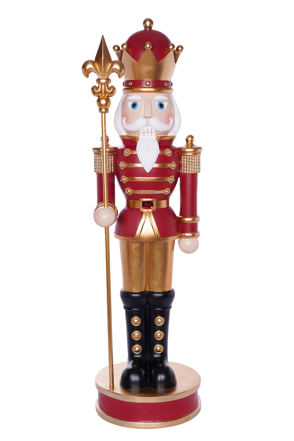3 FT LED Red & Gold Nutcracker With Scepter