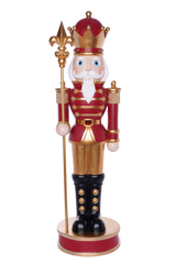 3 FT LED Red & Gold Nutcracker With Scepter