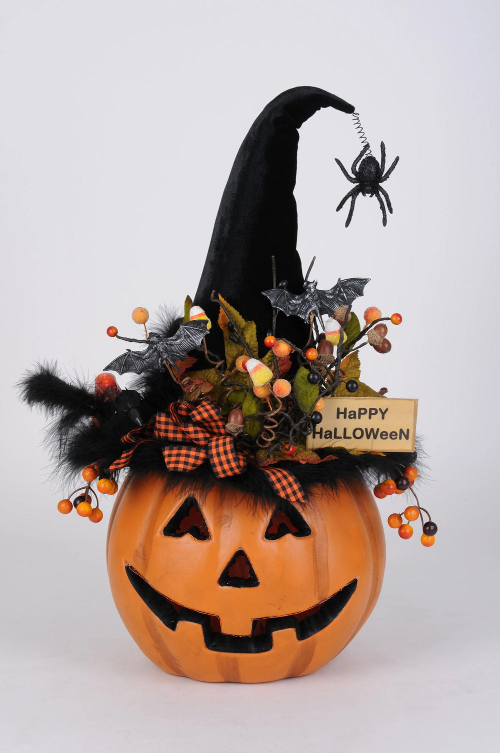 Karen Didion Originals 22" Lighted Pumpkin Jack O Lantern
