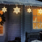 10 FT 175 LED Warm White Snowflake Twinkling Lights With White Wire