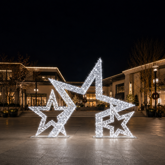 13 FT Pure White Star Trio Frame LED Photo Op