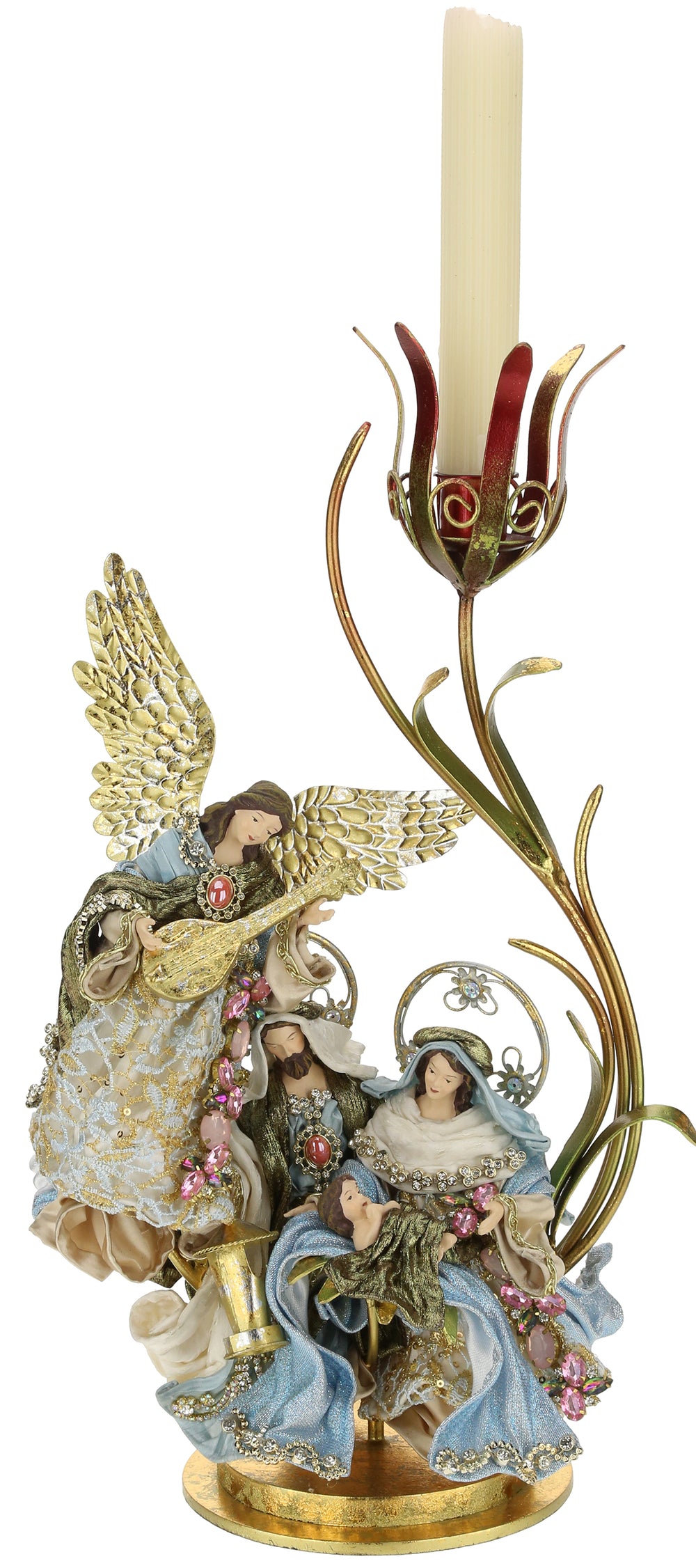 Mark Roberts 18" Blue Holy Family with Flying Angel