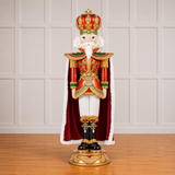 5 FT Red & Gold LED Nutcracker With Fur Coat