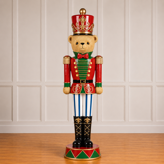 4 FT Lighted Bear Nutcracker Battery Operated