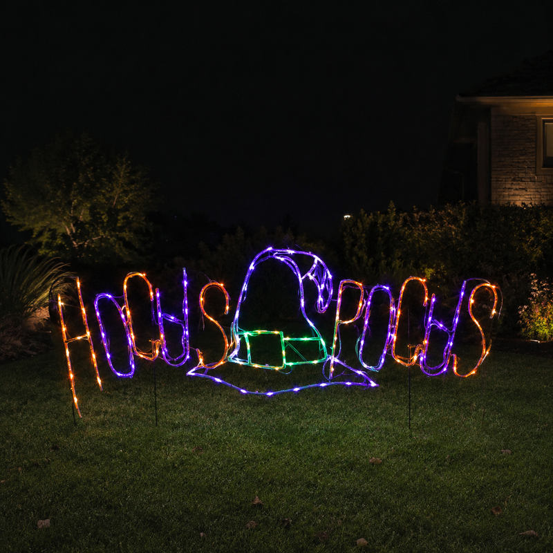 44" Halloween Sign LED Hocus Pocus Witches Hat