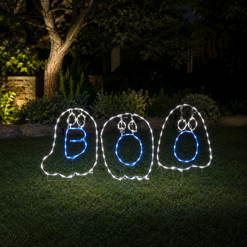 24" Halloween LED BOO 3 Ghosts
