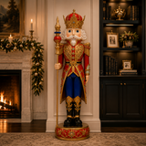8 FT Red, Blue & Gold Nutcracker