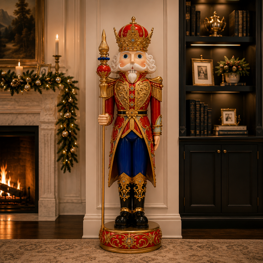 8 FT Red, Blue & Gold Nutcracker