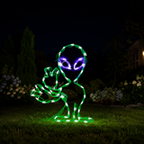 21" Halloween LED Alien Waving Peace Out