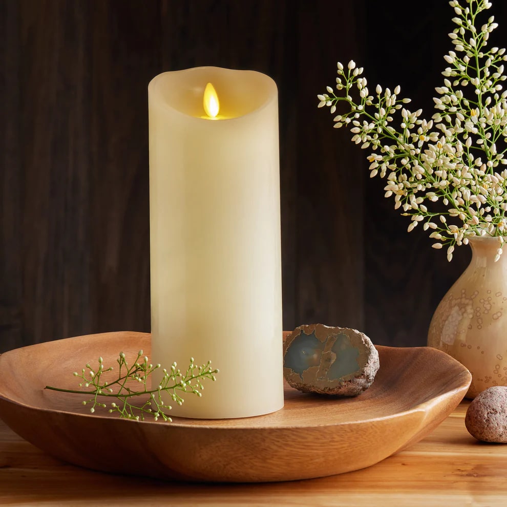 9" Ivory Flame Effect Candle