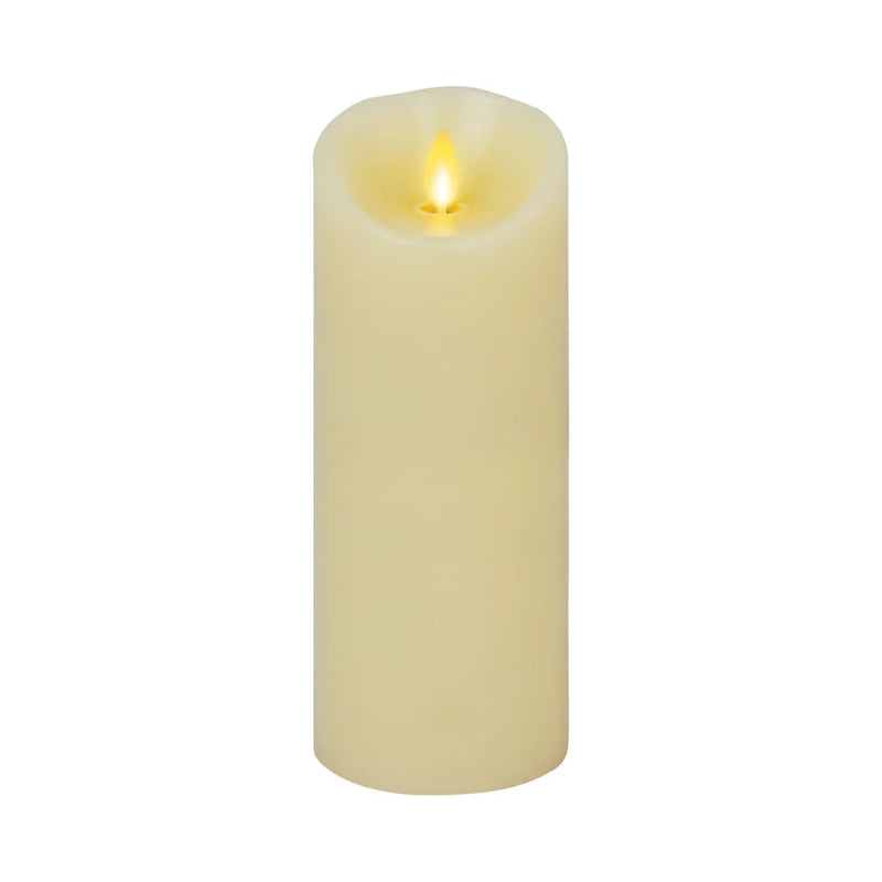 Vela de marfil con efecto llama de 8.75" a pilas