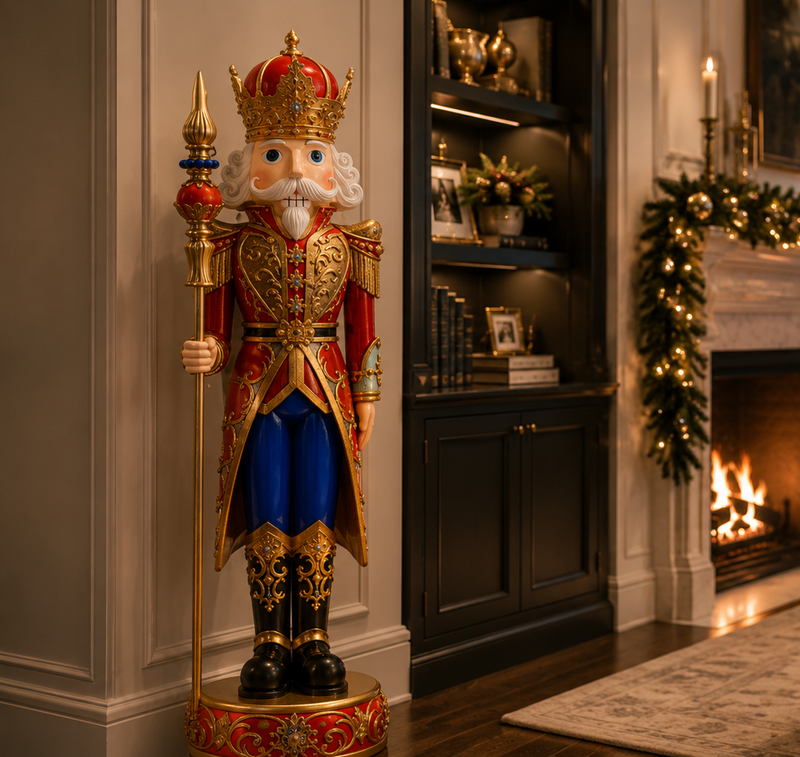 8 FT Red, Blue & Gold Nutcracker