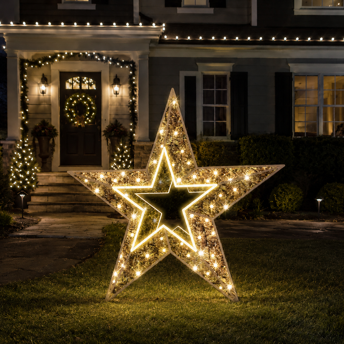3 FT Warm White LED Star