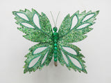 12" Emerald Glitter Butterfly Set Of 4