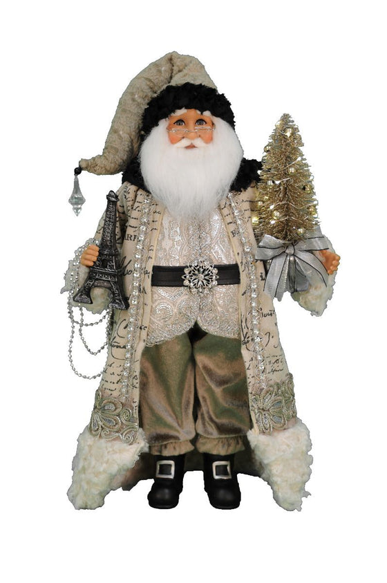 Karen Didion Originals 19" Lighted Paris Elegance Santa