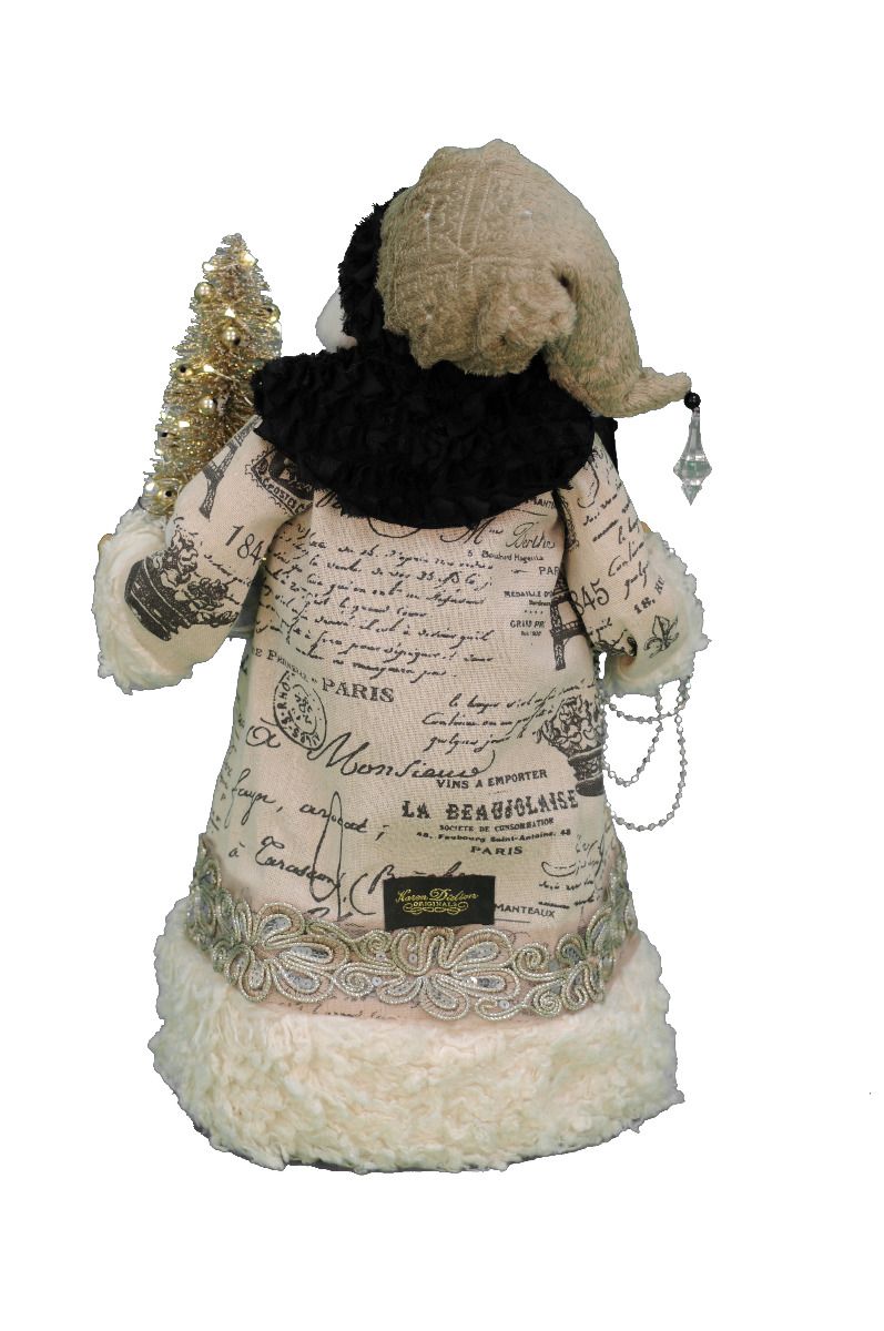 Santa de la Colección "Elegancia Parisina" Iluminado de 19 pulgadas de Karen Didion Originals