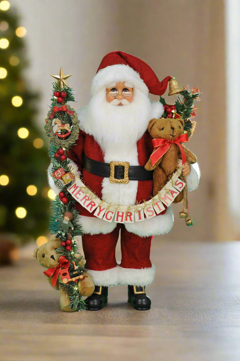 Karen Didion Originals 20" Lighted Musical Christmas Santa