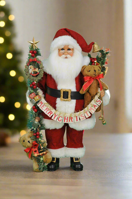 Karen Didion Originals 20" Lighted Musical Christmas Santa