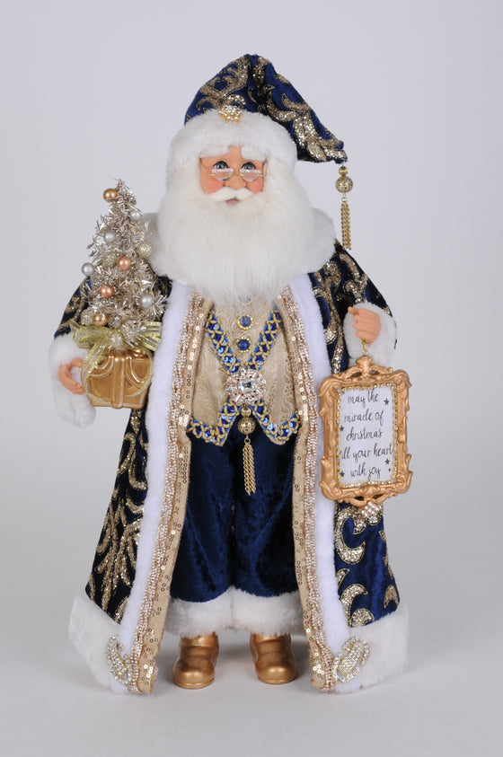 Karen Didion Originals 19" Lighted Midnight Blue Santa