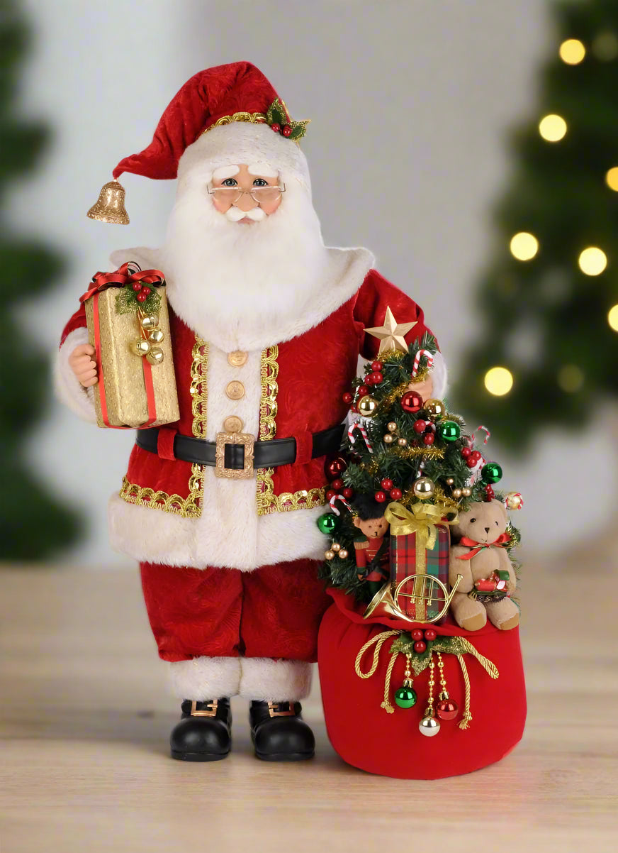 Karen Didion Originals 30" Lighted Christmas Spirit Santa