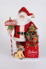 Karen Didion Originals 20" Lighted North Pole Magic Santa