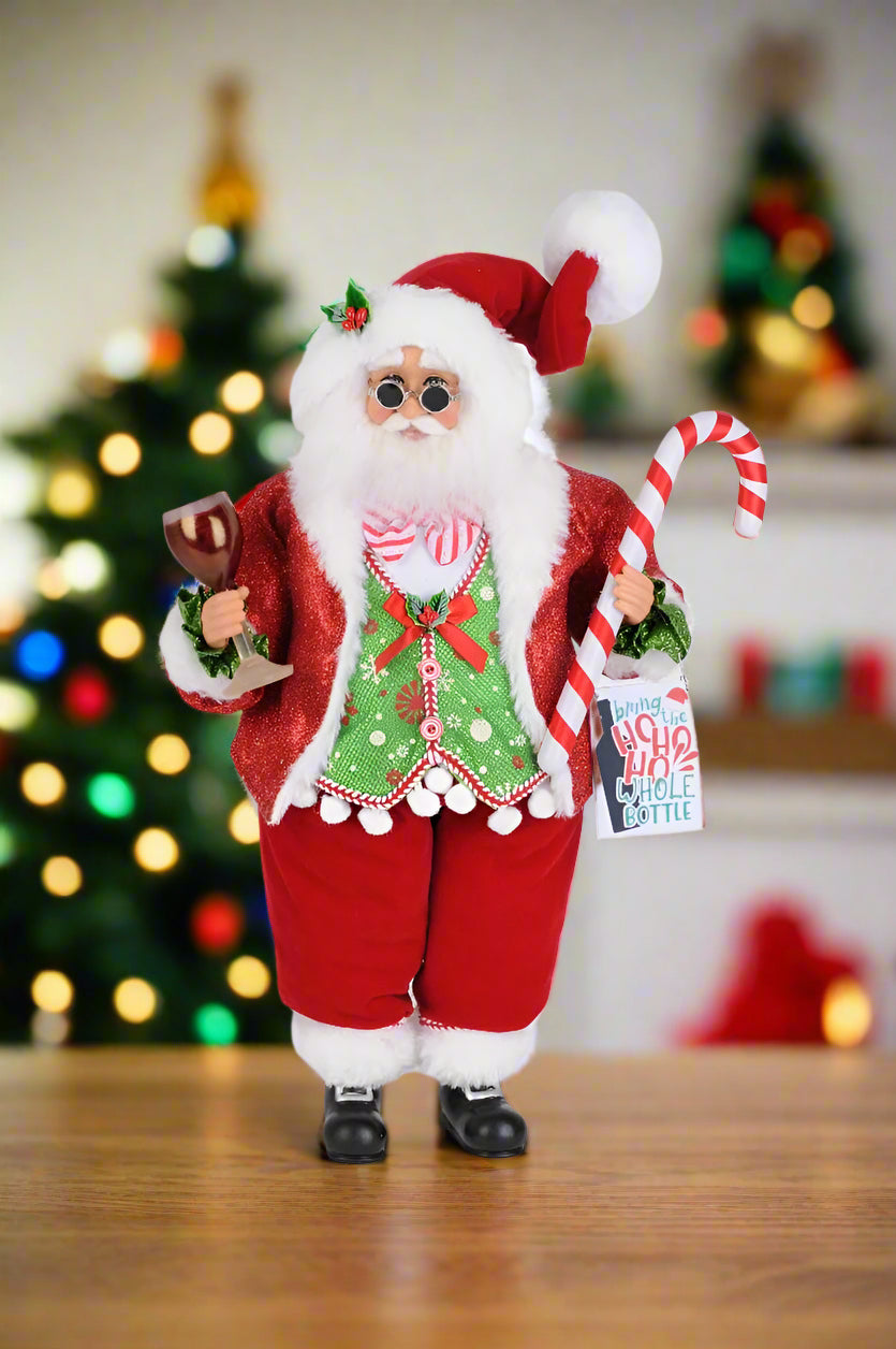 Karen Didion Originals 19" Navidad Cheer Mr Claus