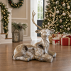 3 FT Gold Lying Deer