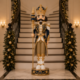 8 FT Blue & Gold Nutcracker