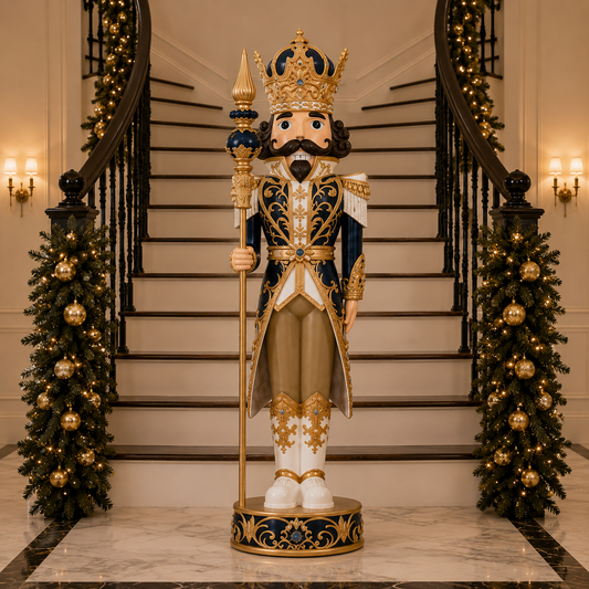 8 FT Blue & Gold Nutcracker