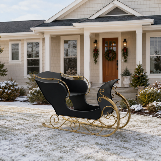 4.6 FT Black & Gold Sleigh
