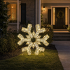 Copos de nieve 3D blanco cálido con efecto centelleante blanco frío de 60 cm