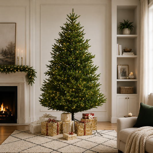 Nordmann Fir Tree Pre-Lit Warm White LED Lights With Twinkle Effect